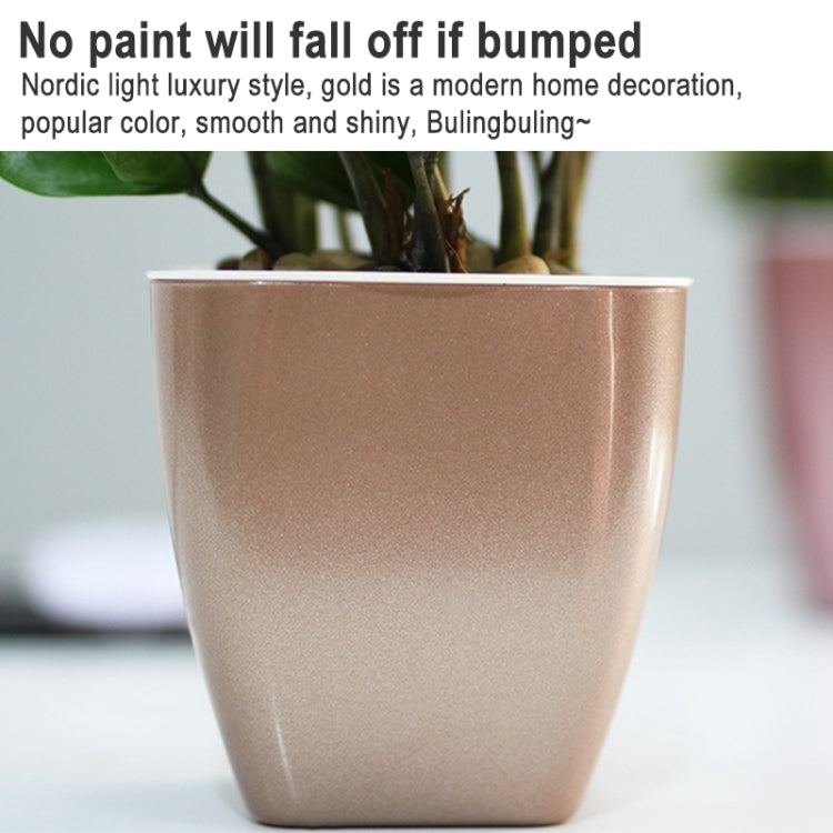 3 PCS Imitation Metal Colorful Water Storage Plastic Flowerpot, Size: G109 Medium Pot