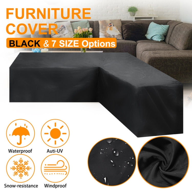 Outdoor Garden Furniture Corner Sofa Cover Dustproof Table Cover, Size: 215x215x87cm(Black)