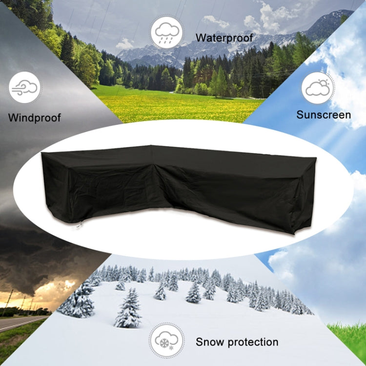 Outdoor Garden Furniture Corner Sofa Cover Dustproof Table Cover, Size: 286x222x82cm(Black)
