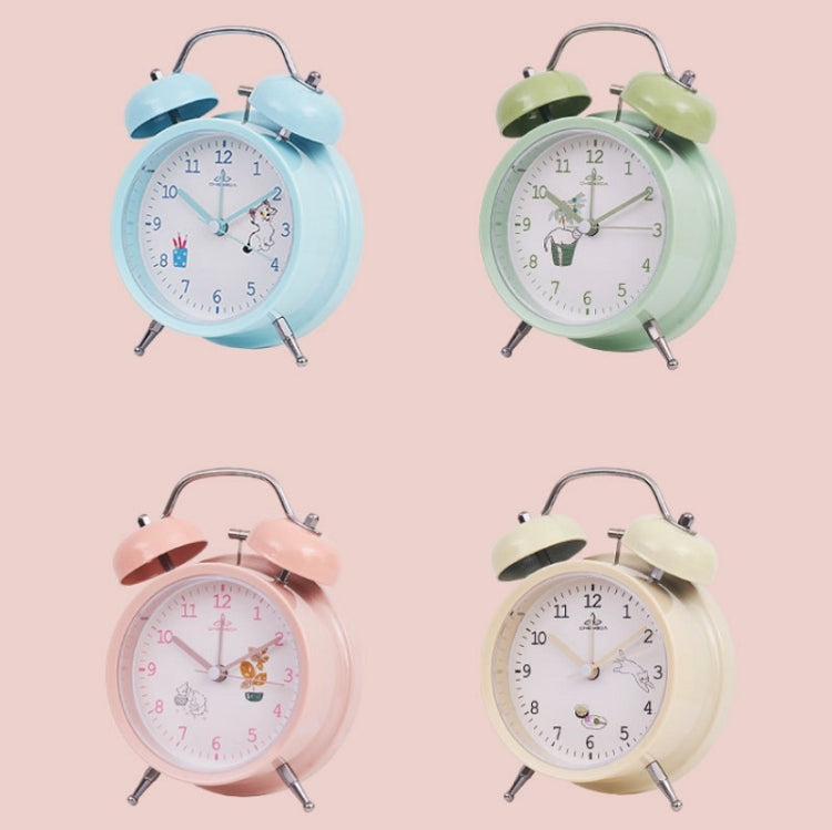 Student Cute Style Bell Alarm Clock Bedside Mute Clock With Light Specificationï¼š Y34 3 Inch (Blue)