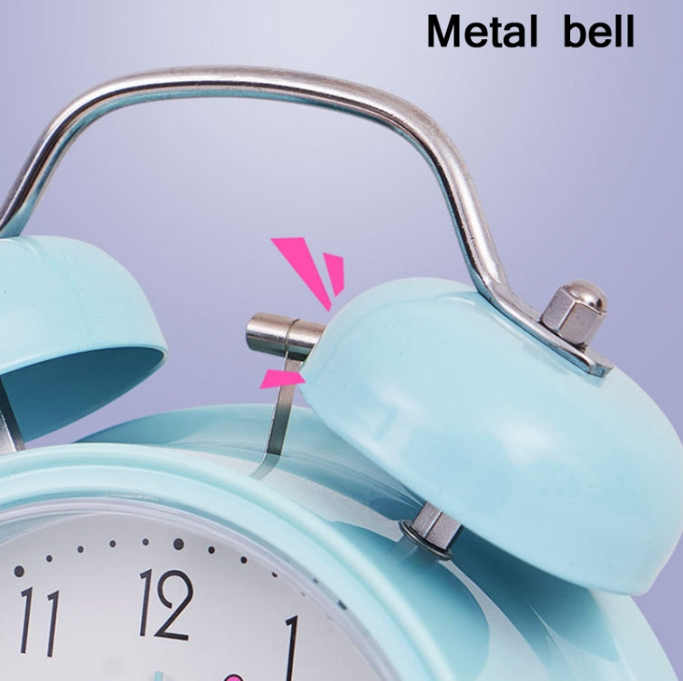 Student Cute Style Bell Alarm Clock Bedside Mute Clock With Light Specificationï¼š Y34 3 Inch (Blue)