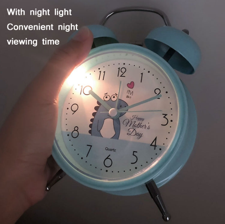 Student Cute Style Bell Alarm Clock Bedside Mute Clock With Light Specificationï¼š Y34 3 Inch (Blue)