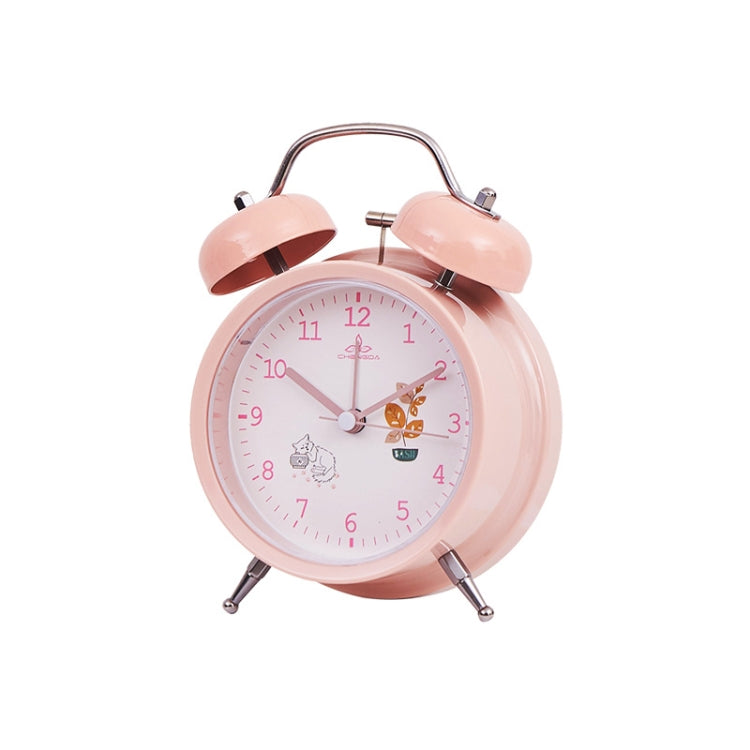 Student Cute Style Bell Alarm Clock Bedside Mute Clock With Light Specificationï¼š Y34 3 Inch (Pink)