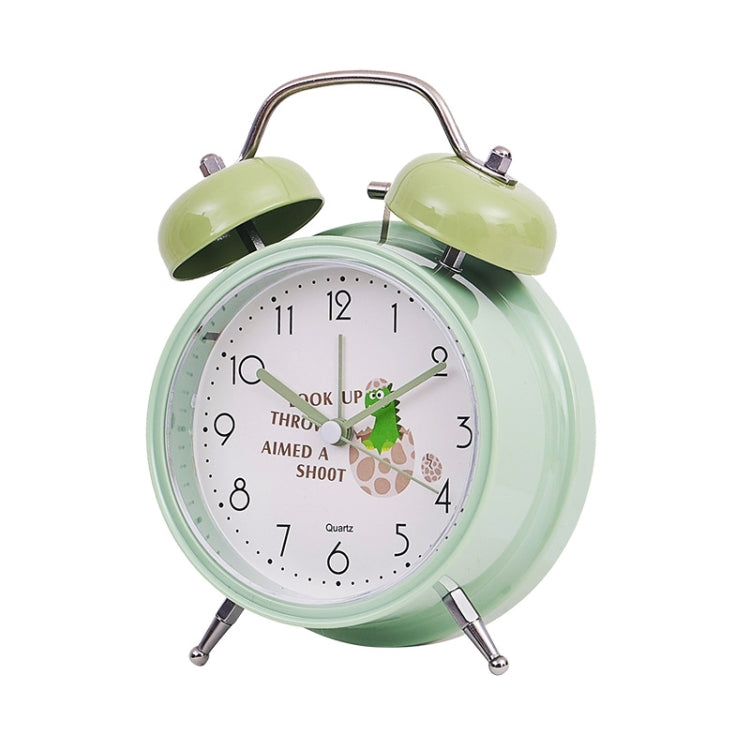 Student Cute Style Bell Alarm Clock Bedside Mute Clock With Light Specificationï¼š Y35 4 Inch (Green)