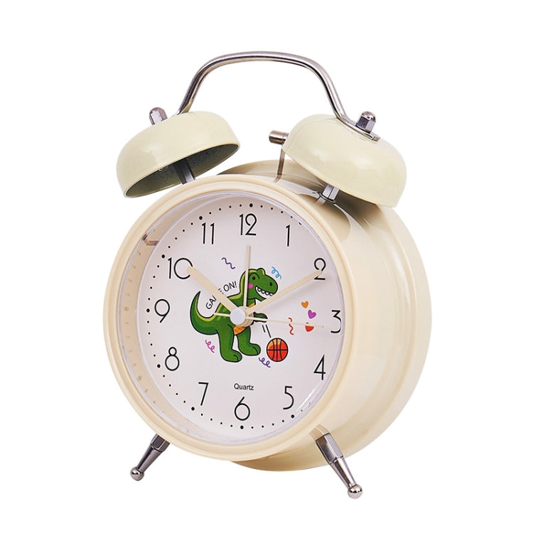 Student Cute Style Bell Alarm Clock Bedside Mute Clock With Light Specificationï¼š Y35 4 Inch (Beige)