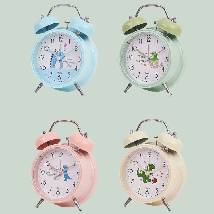 Student Cute Style Bell Alarm Clock Bedside Mute Clock With Light Specificationï¼š Y35 4 Inch (Beige)