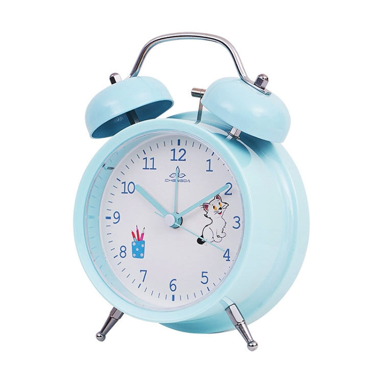 Student Cute Style Bell Alarm Clock Bedside Mute Clock With Light Specificationï¼š Y36 4 Inch (Blue)