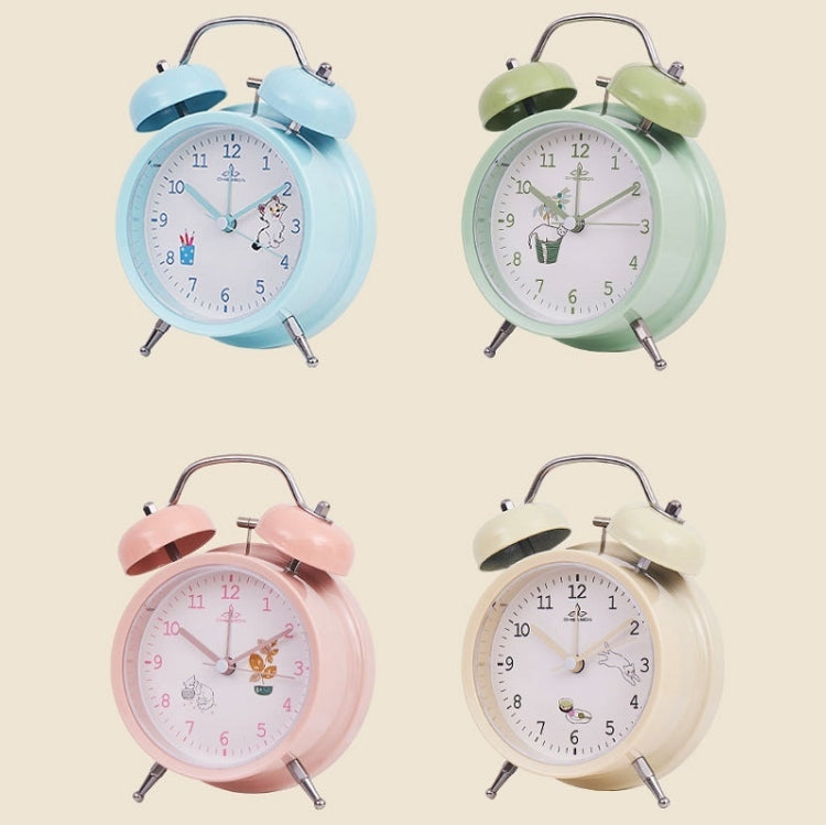 Student Cute Style Bell Alarm Clock Bedside Mute Clock With Light Specificationï¼š Y36 4 Inch (Blue)