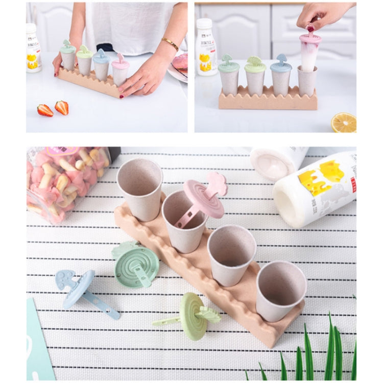 Creative Plant Shape Wheat Straw Cute Home Cold Drink Popsicle Ice Cream Mould