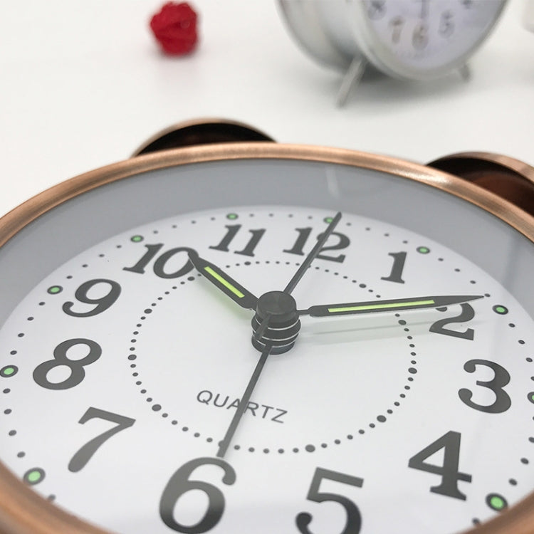 Metal Quality Mute Luminous Alarm Clock Classic Double Bell Clock(Yellow)