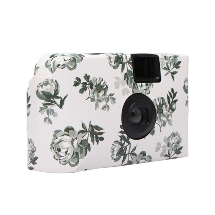 Retro Peony Cute Disposable Film Mini Point-And-Shoot Camera with 18 Sheets Films
