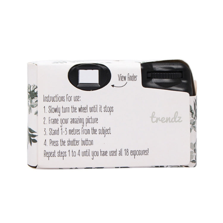 Retro Peony Cute Disposable Film Mini Point-And-Shoot Camera with 18 Sheets Films