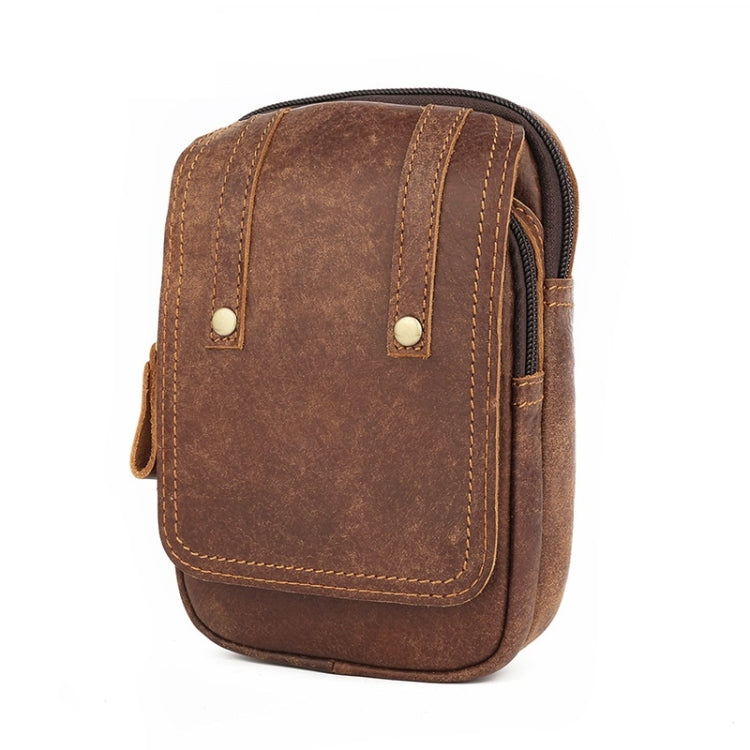 6374 Men Belt Hanging Multifunctional Outdoor Sports Mobile Phone Waist Bag(Matte Brown)