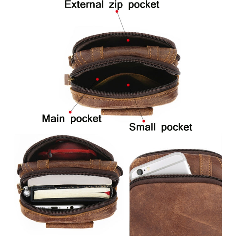 6374 Men Belt Hanging Multifunctional Outdoor Sports Mobile Phone Waist Bag(Matte Brown)