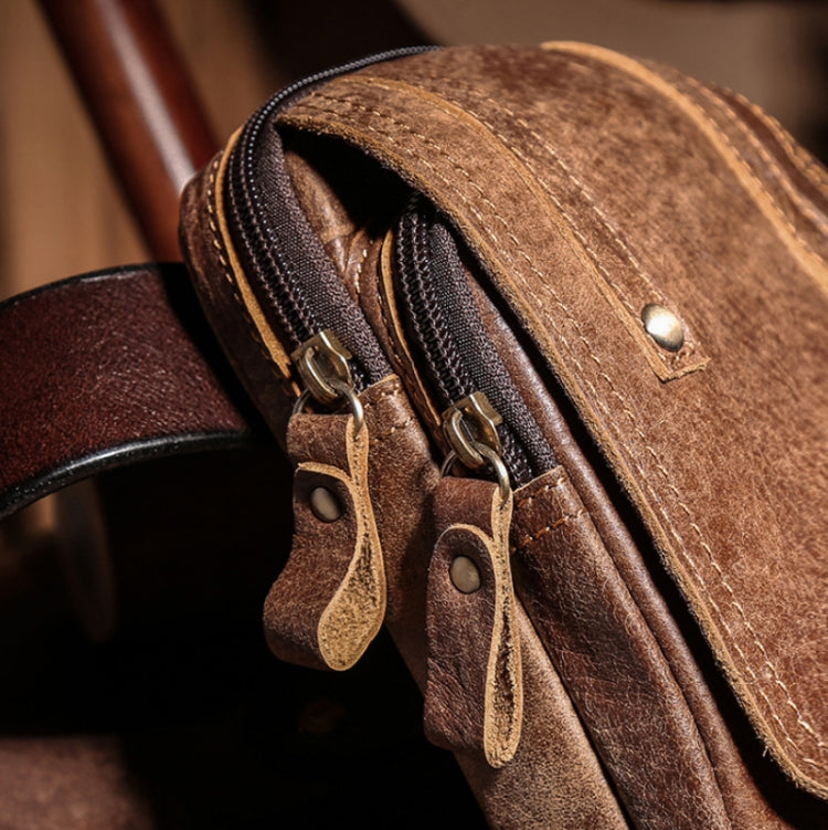 6374 Men Belt Hanging Multifunctional Outdoor Sports Mobile Phone Waist Bag(Matte Brown)