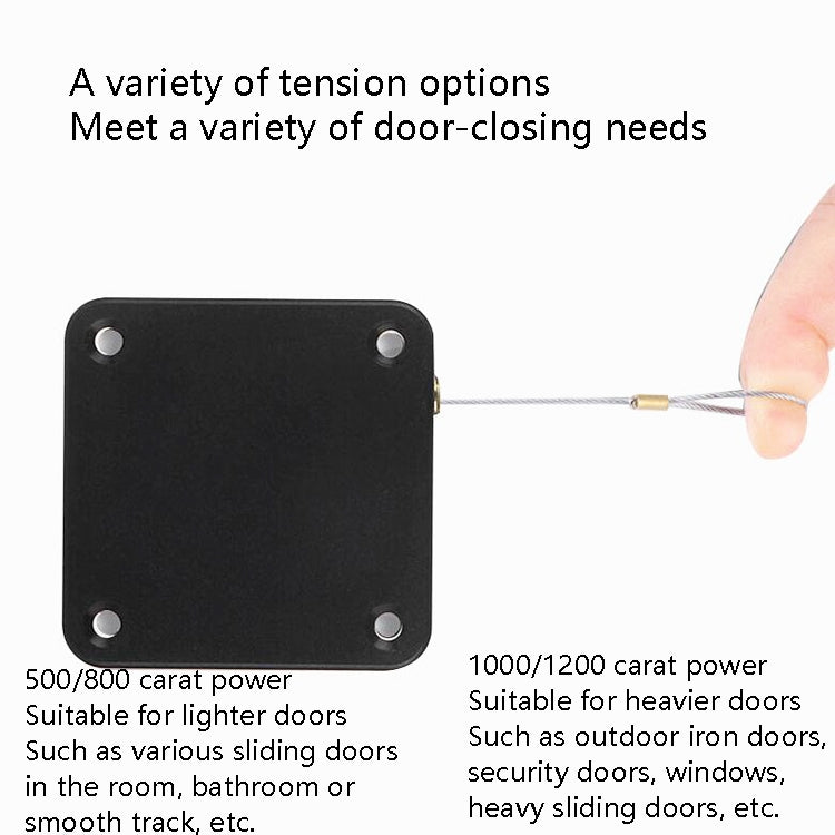 2 PCS P093 Automatic Doorkeeper Telescher Door Closer Sliding Door Anti-Theft Box, Specification: 3rd Generations Black All Glue 500g 1.2m
