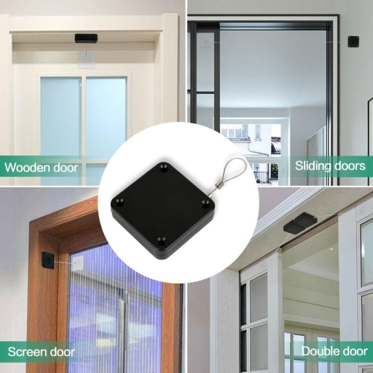 2 PCS P093 Automatic Doorkeeper Telescher Door Closer Sliding Door Anti-Theft Box, Specification: 3rd Generations Black All Glue 500g 1.2m