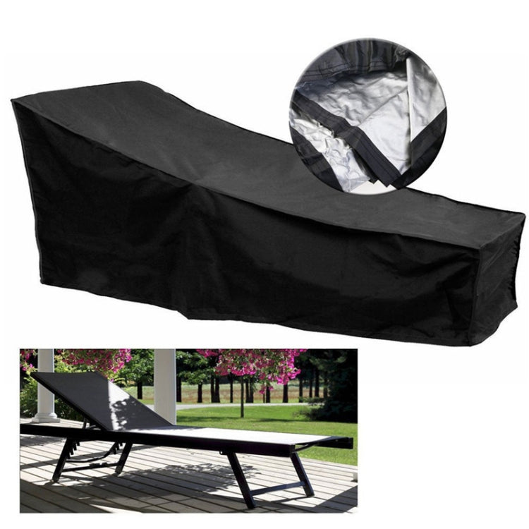 Outdoor Beach Chair Dustproof And Waterproof Cover Rocking Chair Furniture Protective Cover, Size: 210x75x80cm(Black+Silver)
