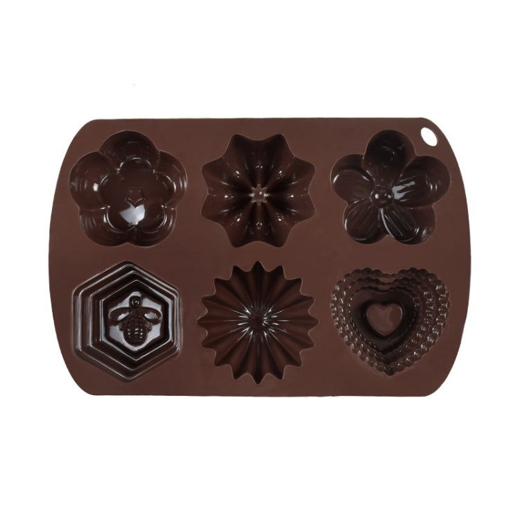 3 PCS 6 In 1 Microwave Heating Silicone Chocolate Mold Flower Bee Shape Baby Food Supplement Mold