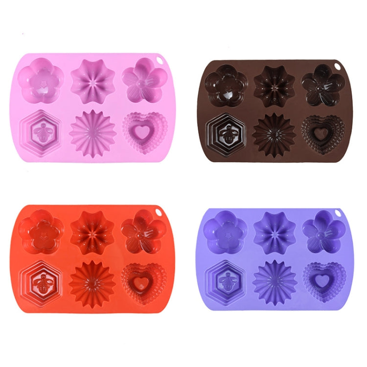3 PCS 6 In 1 Microwave Heating Silicone Chocolate Mold Flower Bee Shape Baby Food Supplement Mold