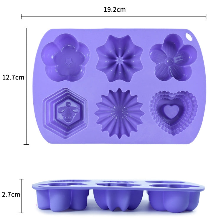 3 PCS 6 In 1 Microwave Heating Silicone Chocolate Mold Flower Bee Shape Baby Food Supplement Mold
