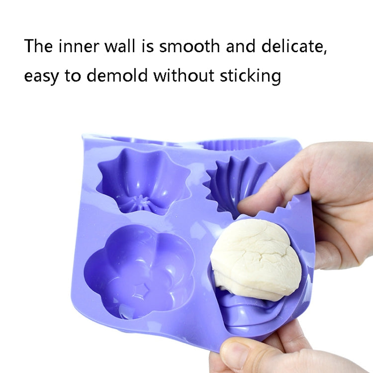 3 PCS 6 In 1 Microwave Heating Silicone Chocolate Mold Flower Bee Shape Baby Food Supplement Mold