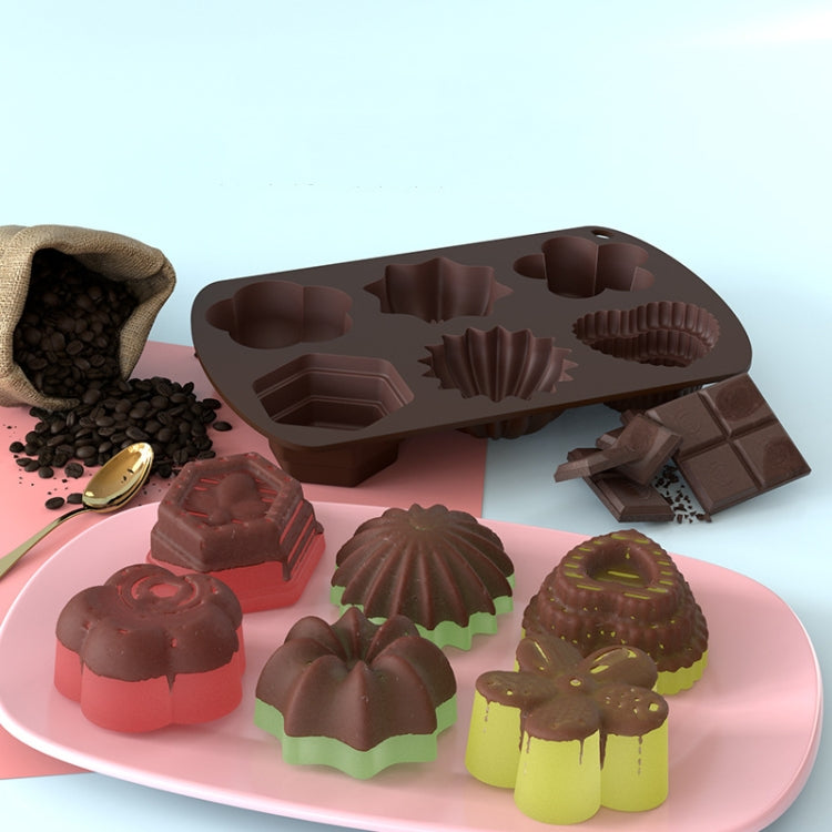 3 PCS 6 In 1 Microwave Heating Silicone Chocolate Mold Flower Bee Shape Baby Food Supplement Mold
