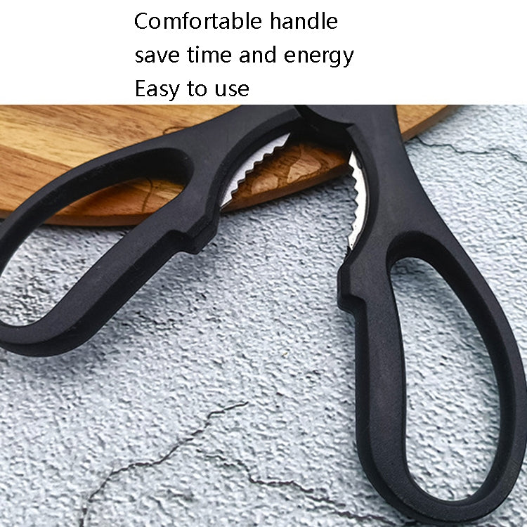 10 PCS Multi-Function Kitchen Scissors Stainless Steel Clamp Walnuts Open Bottle Scissors(9180 Black)