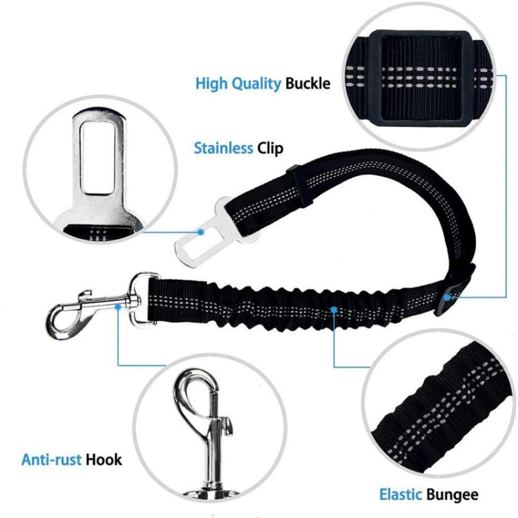 4 PCS Pet Car Seat Belt Telescopic Reflective Safety Rope