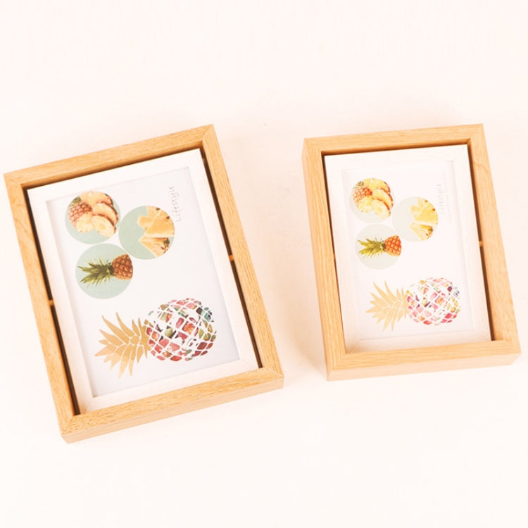 Wooden Rotating Double-Sided Swinging Table Photo Frame Size: 8 inch(Log + White)