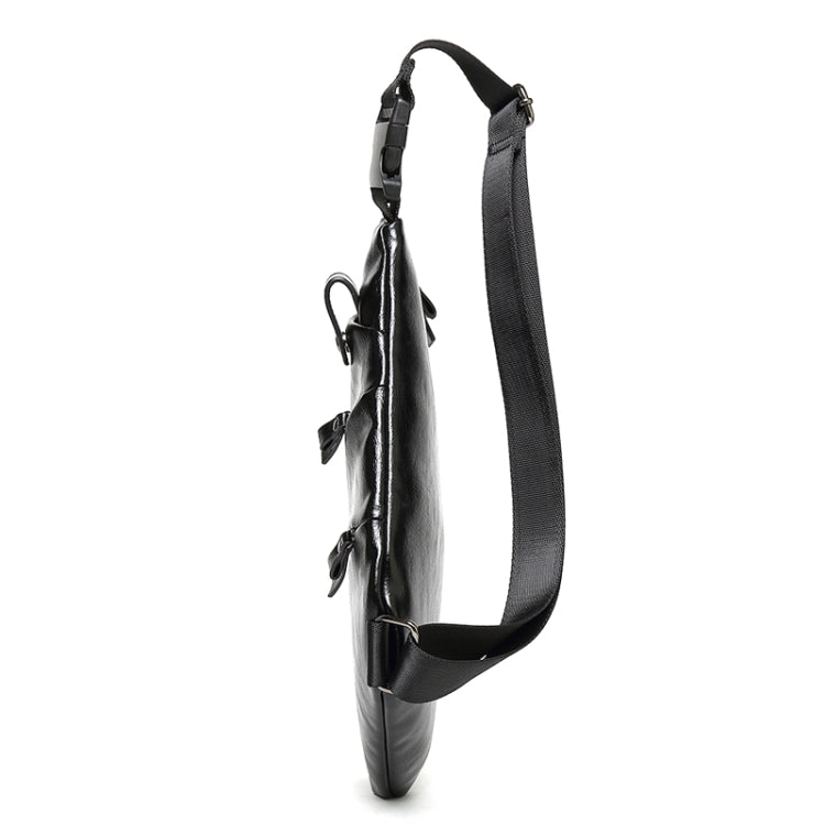 Y-1540 Multi-interlayer Close-Fitting Anti-Theft PU Outdoor Crossbody Bag(Black)
