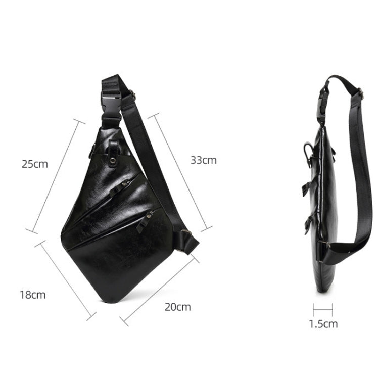 Y-1540 Multi-interlayer Close-Fitting Anti-Theft PU Outdoor Crossbody Bag(Black)