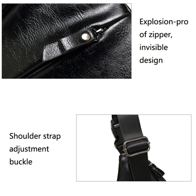Y-1540 Multi-interlayer Close-Fitting Anti-Theft PU Outdoor Crossbody Bag(Black)