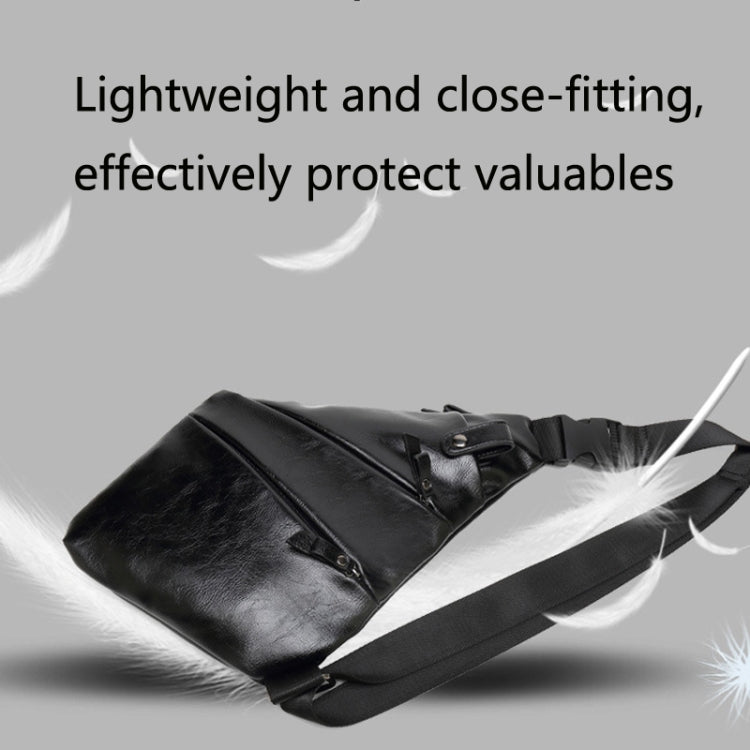 Y-1540 Multi-interlayer Close-Fitting Anti-Theft PU Outdoor Crossbody Bag(Black)