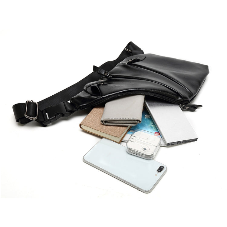 Y-1540 Multi-interlayer Close-Fitting Anti-Theft PU Outdoor Crossbody Bag(Black)