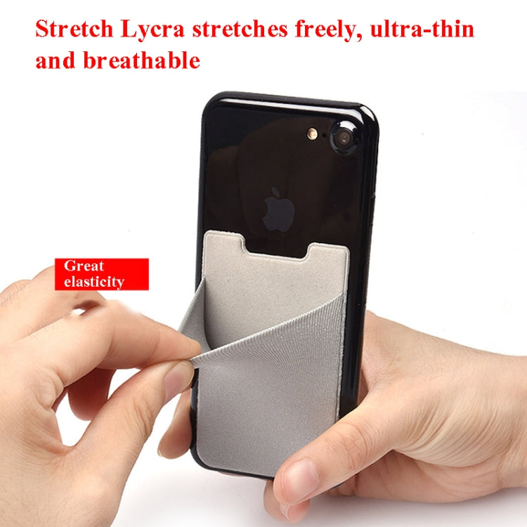 4 PCS Stretch Lycra Mobile Phone Back Sticker Card Holder Phone Back Wallet Bus Bank Card Holder
