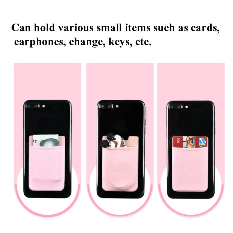 4 PCS Stretch Lycra Mobile Phone Back Sticker Card Holder Phone Back Wallet Bus Bank Card Holder