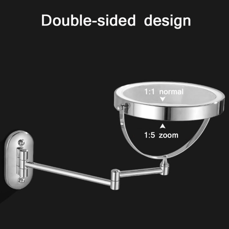 8 Inch Wall-Mounted Double-Sided Makeup Mirror LED Three-Tone Light Bathroom Mirror, Colour: Battery Models Matte Nickel Color(Triple Magnification)