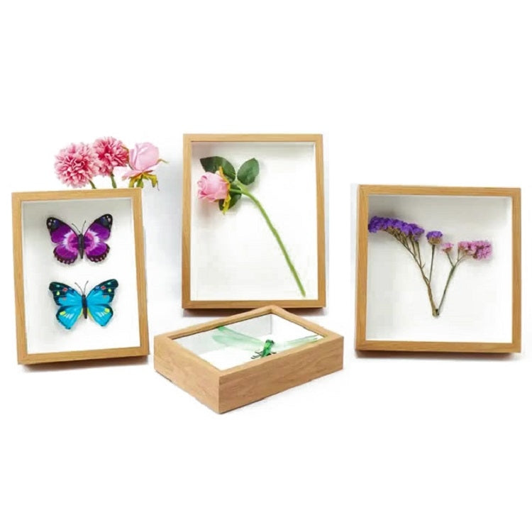 Hollow 3cm DIY Wooden Three-Dimensional Photo Frame Can Be Used To Make Specimens Of Dried Flowers And Handmade Clay Sculptures, Inner frame size: A4: 21cmx29.7cm