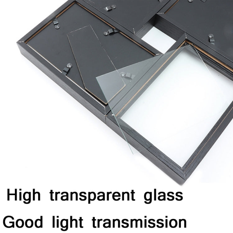 4 Frames 6 Inch Wall Mounted Dual-Purpose Combination Photo Frame(Black)