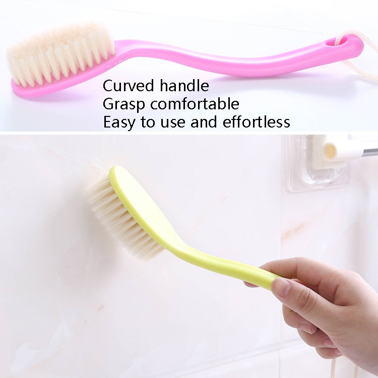 10 PCS Plastic Long Handle Shoes Brush Multi-Purpose Practical Cleaning Brush Soft Hair Strap Rope Clothing Brush, Color Random Delivery