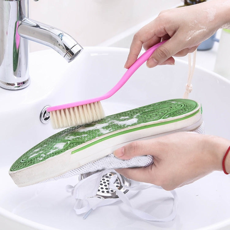 10 PCS Plastic Long Handle Shoes Brush Multi-Purpose Practical Cleaning Brush Soft Hair Strap Rope Clothing Brush, Color Random Delivery
