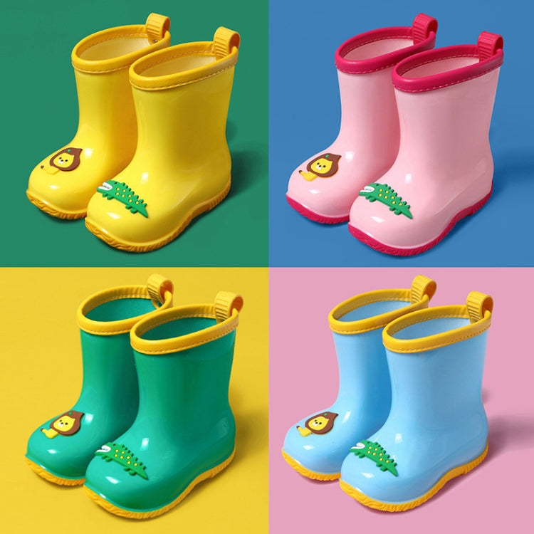 8204 Children Cartoon Lion Crocodile Rain Shoes Children Anti-Slip Wear-Resistantr Rain Boots, Size: 15cm