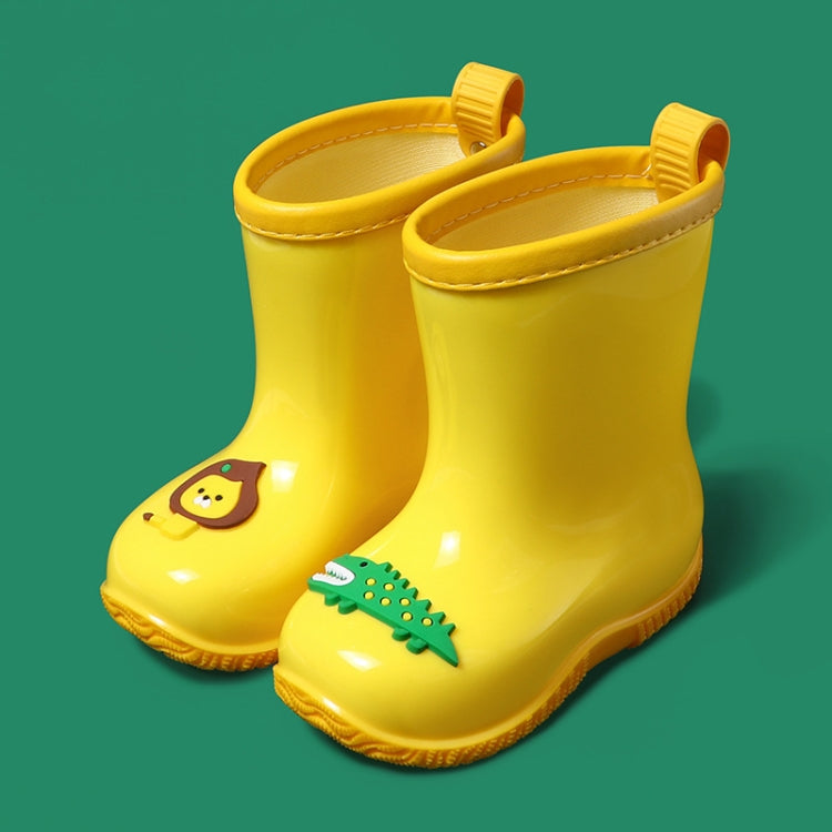 8204 Children Cartoon Lion Crocodile Rain Shoes Children Anti-Slip Wear-Resistantr Rain Boots, Size: 17cm