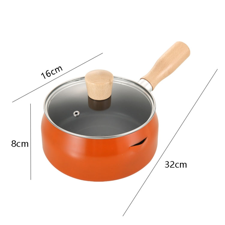 Baby Complement Pot Milk Pot Non-Stick Pot Home Electromagnetic Furnace Universal Pot(Orange)