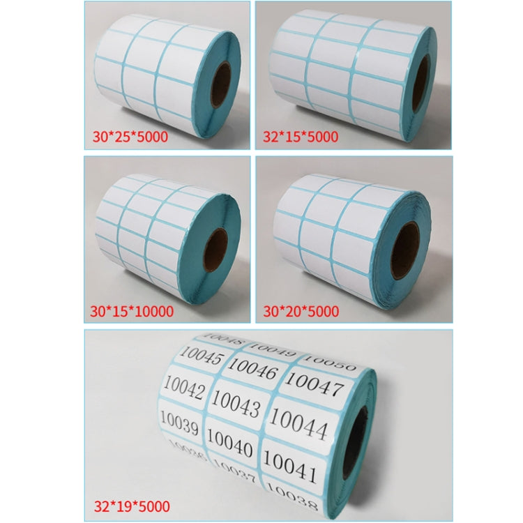 Three-Proof Thermal Paper Three-Row Bar Code Non-Adhesive Printing Paper, Size: 32 x 25mm (5000 Pieces)