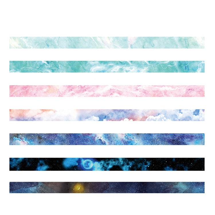 6 PCS Dream Series DIY Decorative Color Starry Sky Paper Tape Hand Account Material(Random Color Delivery)