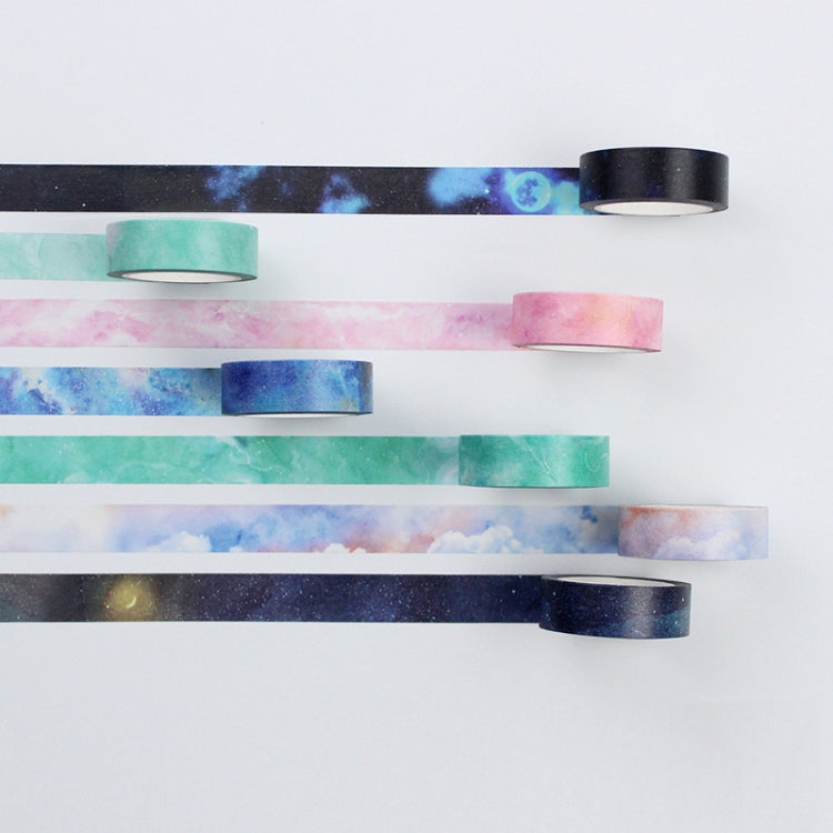 6 PCS Dream Series DIY Decorative Color Starry Sky Paper Tape Hand Account Material(Random Color Delivery)