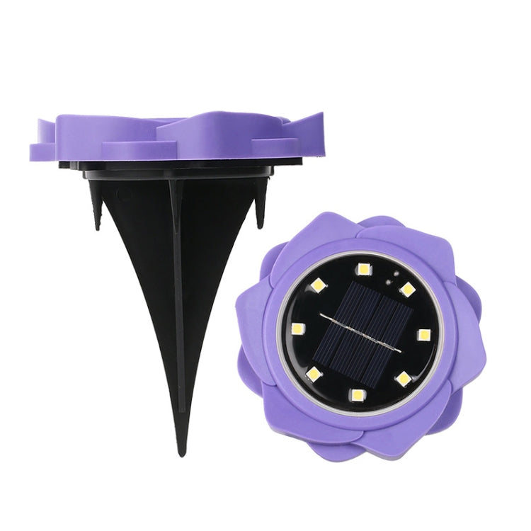 2 PCS 8 LEDs Solar Petals Buried Lamp Waterproof Garden Lawn Light, Specification: Purple Lily (Colorful Light)