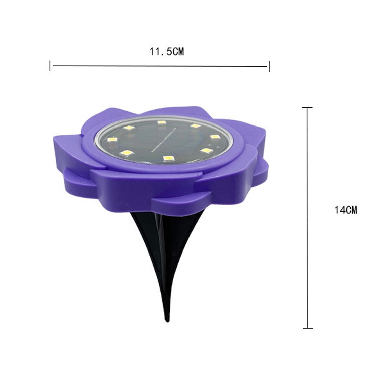 2 PCS 8 LEDs Solar Petals Buried Lamp Waterproof Garden Lawn Light, Specification: Purple Lily (Colorful Light)